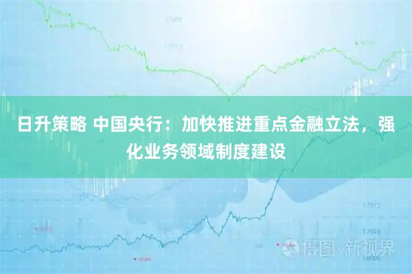 日升策略 中国央行：加快推进重点金融立法，强化业务领域制度建设
