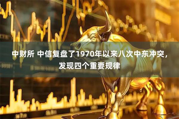 中财所 中信复盘了1970年以来八次中东冲突，发现四个重要规律
